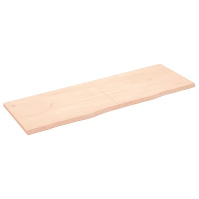 vidaXL Seinähylly 180x60x(2-4) cm käsittelemätön täysi tammi