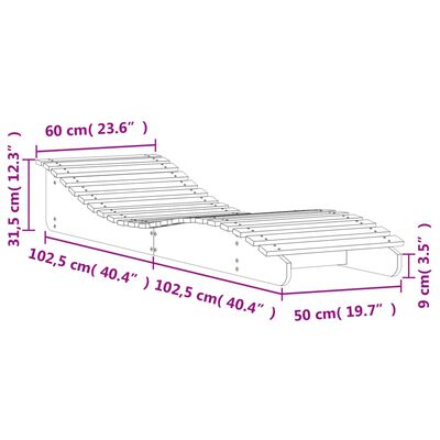 vidaXL Aurinkotuolit 2 kpl 205x60x31,5 cm täysi mänty