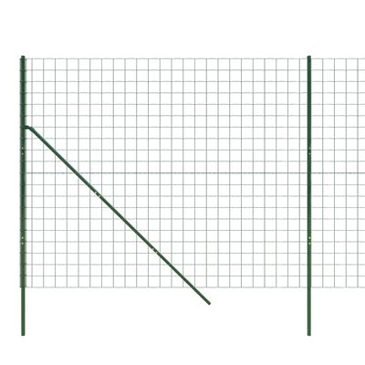 vidaXL Verkkoaita vihreä 1,6x10 m galvanoitu teräs