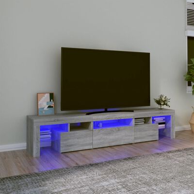 vidaXL TV-taso LED-valoilla harmaa Sonoma 200x36,5x40 cm