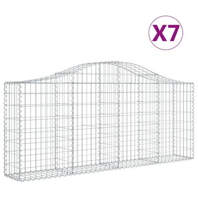 vidaXL Kaarevat kivikorit 7 kpl 200x30x80/100 cm galvanoitu rauta