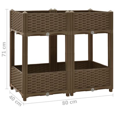 vidaXL Korotettu kukkalaatikko 80x40x71 cm polypropeeni