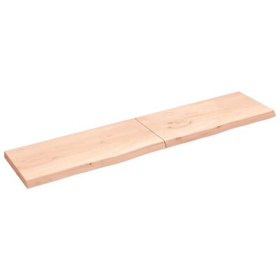 vidaXL Pöytälevy 220x50x(2-6) cm käsittelemätön täystammi