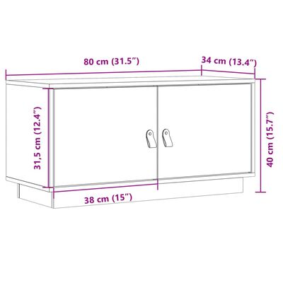 vidaXL TV-taso harmaa 80x34x40 cm täysi mänty