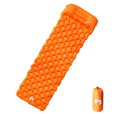 vidaXL Täytettävä retkeilypatja tyynyllä 1 hengelle oranssi