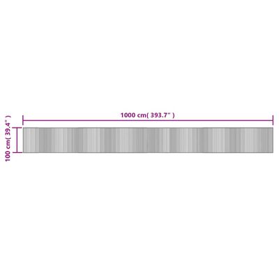 vidaXL Matto suorakaide musta 100x1000 cm bambu