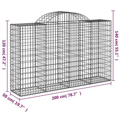 vidaXL Kaarevat kivikorit 18 kpl 200x50x120/140 cm galvanoitu rauta