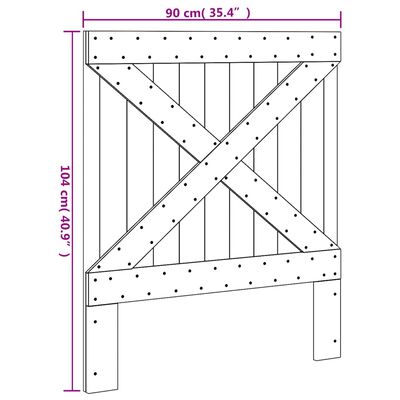 vidaXL Sängynpääty 90x104 cm täysi mänty