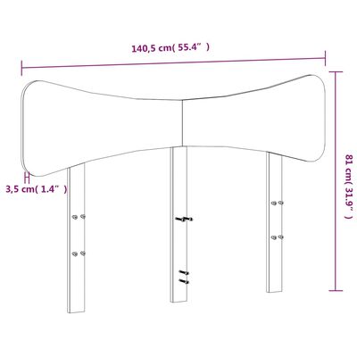 vidaXL Sängynpääty valkoinen 135 cm täysi mänty