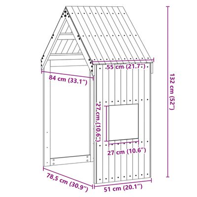 vidaXL Lastensängyn katos 55x84x132 cm täysi mänty