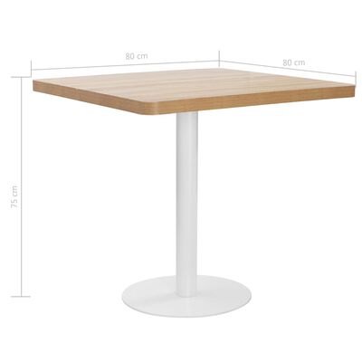 vidaXL Bistropöytä vaaleanruskea 80x80 cm MDF