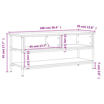 vidaXL TV-taso musta 100x35x45 cm tekninen puu