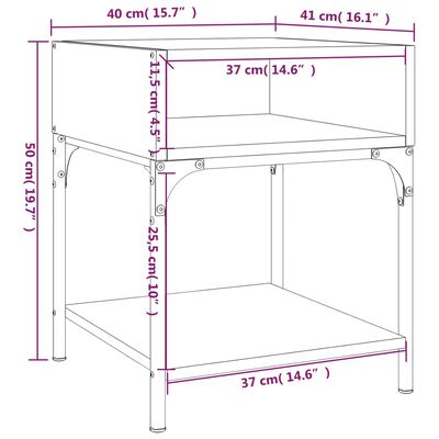 vidaXL Yöpöydät 2 kpl Sonoma-tammi 40x41x50 cm tekninen puu