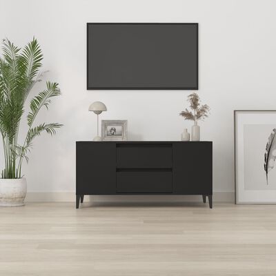 vidaXL TV-taso musta 102x44,5x50 cm tekninen puu