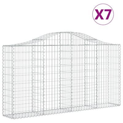 vidaXL Kaarevat kivikorit 7 kpl 200x30x100/120 cm galvanoitu rauta