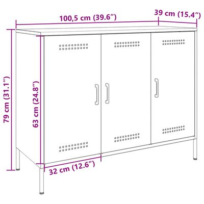 vidaXL Senkki oliivinvihreä 100,5x39x79 cm teräs