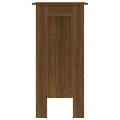 vidaXL Baaripöytä hyllyllä ruskea tammi 102x50x103,5 cm tekninen puu