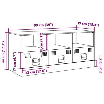 vidaXL TV-taso antrasiitti 99x39x44 cm teräs