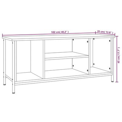 vidaXL TV-taso savutammi 102x35x45 cm tekninen puu