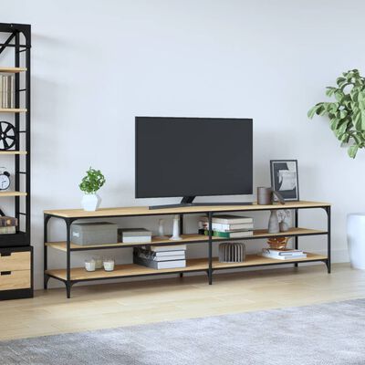 vidaXL TV-taso Sonoma-tammi 200x30x50 cm tekninen puu ja metalli