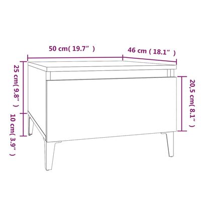 vidaXL Sivupöydät 2 kpl savutammi 50x46x35 cm tekninen puu