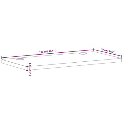 vidaXL Pöytälevy 100x50x2,5 cm täysi pyökki