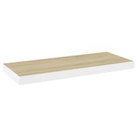 vidaXL Kelluva seinähylly tammi ja valkoinen 60x23,5x3,8 cm MDF