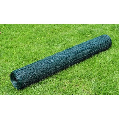 vidaXL Kanaverkko PVC pinnoitteella 25x0,5 m vihreä