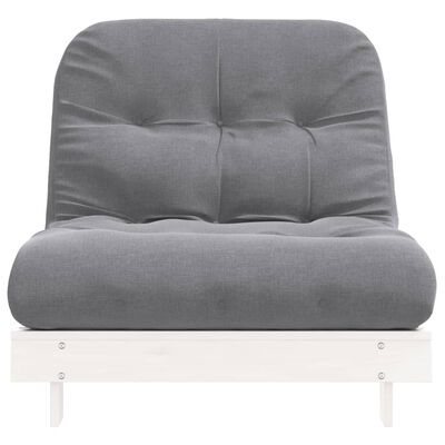 vidaXL Futon vuodesohva patjalla valkoinen 80x206x11 cm täysi mänty