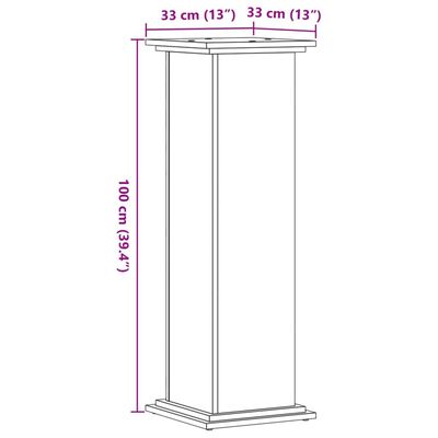 vidaXL Kasviteline Sonoma-tammi 33x33x100 cm tekninen puu