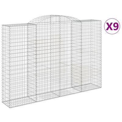 vidaXL Kaarevat kivikorit 9 kpl 300x50x200/220 cm galvanoitu rauta