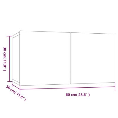 vidaXL Riippuva TV-kaappi harmaa Sonoma 60x30x30 cm tekninen puu