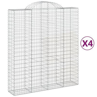 vidaXL Kaarevat kivikorit 4 kpl 200x50x220/240 cm galvanoitu rauta