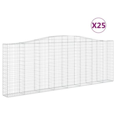 vidaXL Kaarevat kivikorit 25 kpl 400x30x140/160 cm galvanoitu rauta