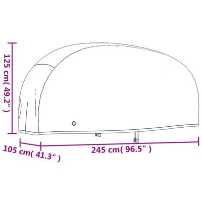 vidaXL Moottoripyörän suojat 2 kpl 245x105x125 cm 210D Oxford kangas