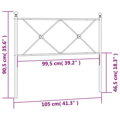 vidaXL Metallinen sängynpääty musta 100 cm