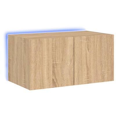 vidaXL TV-seinäkaappi LED-valoilla Sonoma-tammi 60x35x31 cm