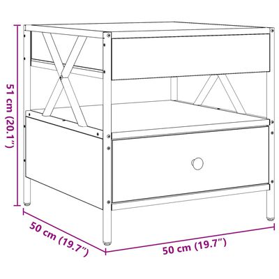 vidaXL sohvapöytä Infinity LED-valoilla harmaa Sonoma 50x50x51 cm