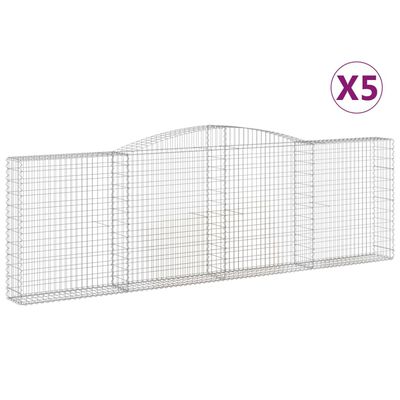 vidaXL Kaarevat kivikorit 5 kpl 400x30x120/140 cm galvanoitu rauta