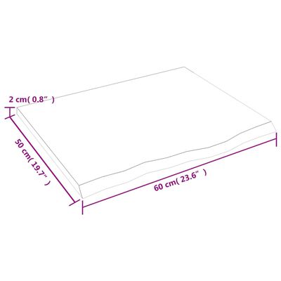 vidaXL Seinähylly tummanruskea 60x50x2 cm käsitelty täystammi