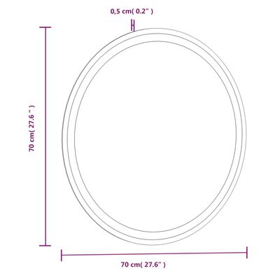 vidaXL Kylpyhuoneen LED-peili 70 cm pyöreä