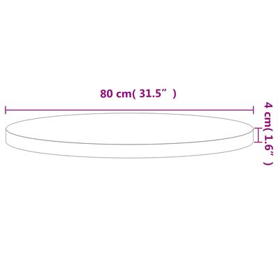 vidaXL Pöytälevy Ø80x4 cm pyöreä täysi pyökki