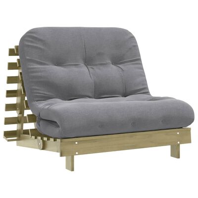 vidaXL Futon vuodesohva patjalla 100x206x11 cm kyllästetty mänty