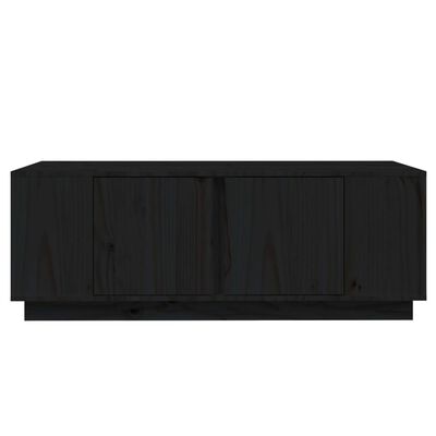 vidaXL Sohvapöytä musta 110x50x40 cm täysi mänty