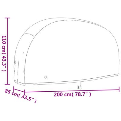 vidaXL Polkupyörän suoja musta 200x85x110 cm 190T Oxford