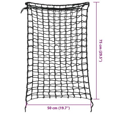 vidaXL Heinäverkot 2 kpl suorakulmainen musta 75x50 cm PP