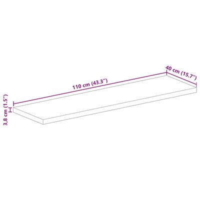 VidaXL Pöytälevy 110x40x3,8 cm suorakaide kierrätetty täyspuu