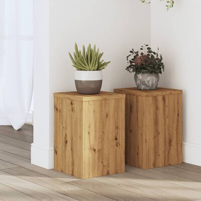 vidaXL Plant Stands 2 pcs Artisan Oak 20x20x30 cm Engineered Wood