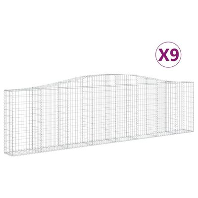 vidaXL Kaarevat kivikorit 9 kpl 400x30x100/120 cm galvanoitu rauta