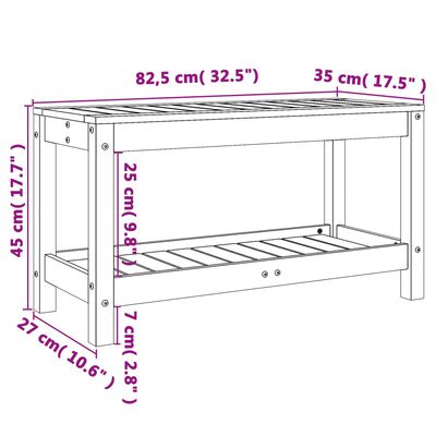 vidaXL Puutarhapenkki valkoinen 82,5x35x45 cm täysi mänty